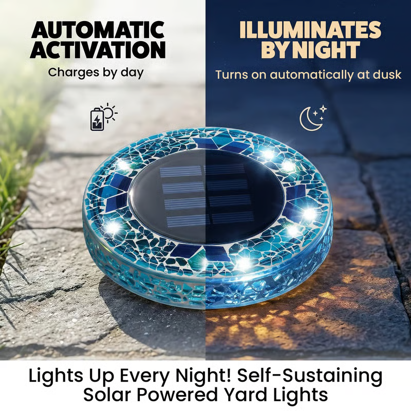 🌙 Solar Mosaic Disk Garden Lights